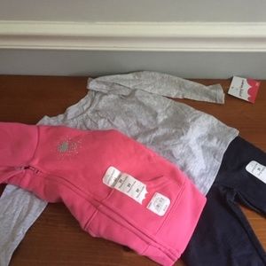 NWT Girls 2T leggings, shirt, sweatshirt